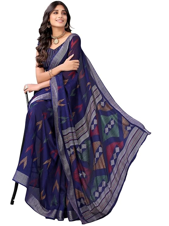 SIRIL Women's Cotton Printed Saree - Image 2